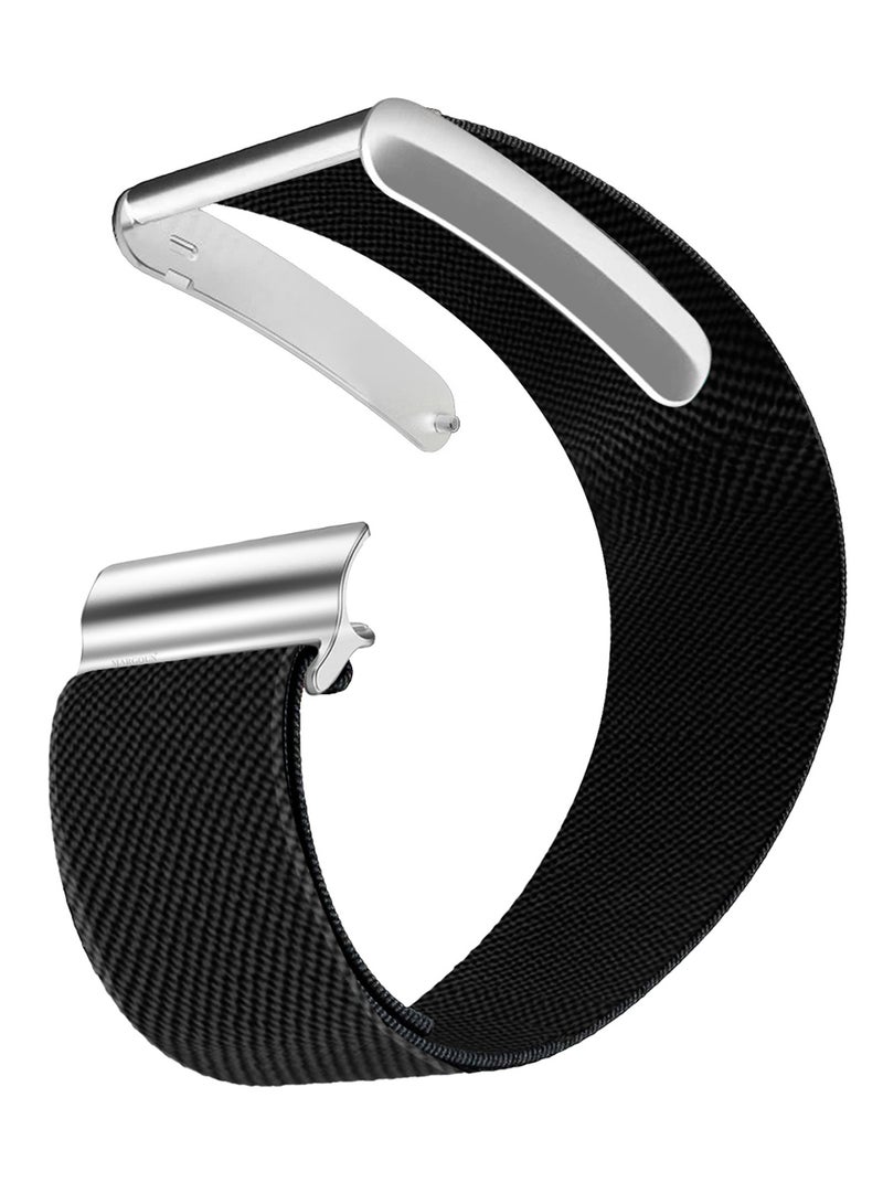 CATANES Replacement Nylon Band for Whoop 5.0 with Silver Clip, Adjustable Wrist Strap for Fitness and Daily Use, for Men & Women- Black - Image 1